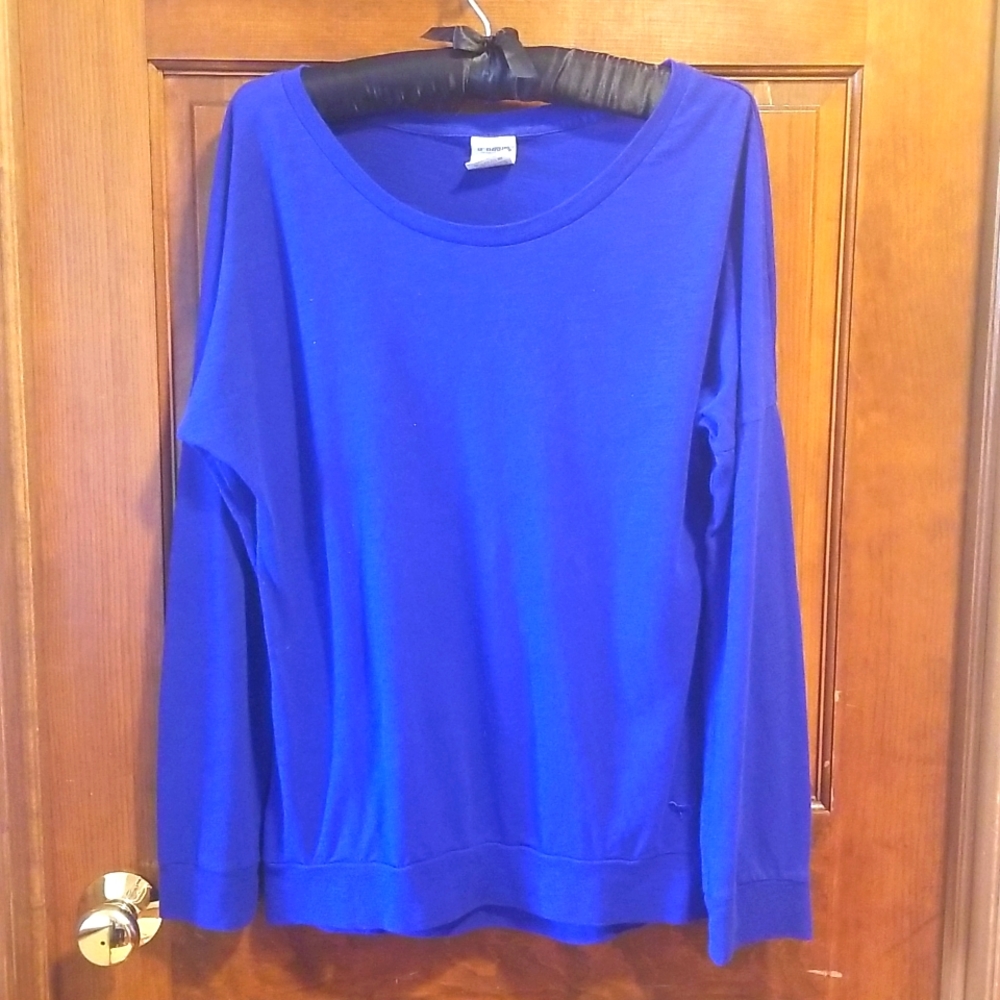 PINK sz S blue long sleeve tee indigo